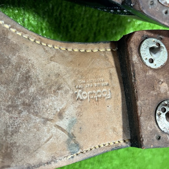 Vtg FootJoy Classics Patent Brogue Wingtip Kiltie Golf‎ Shoes Men 8 White Saddle
